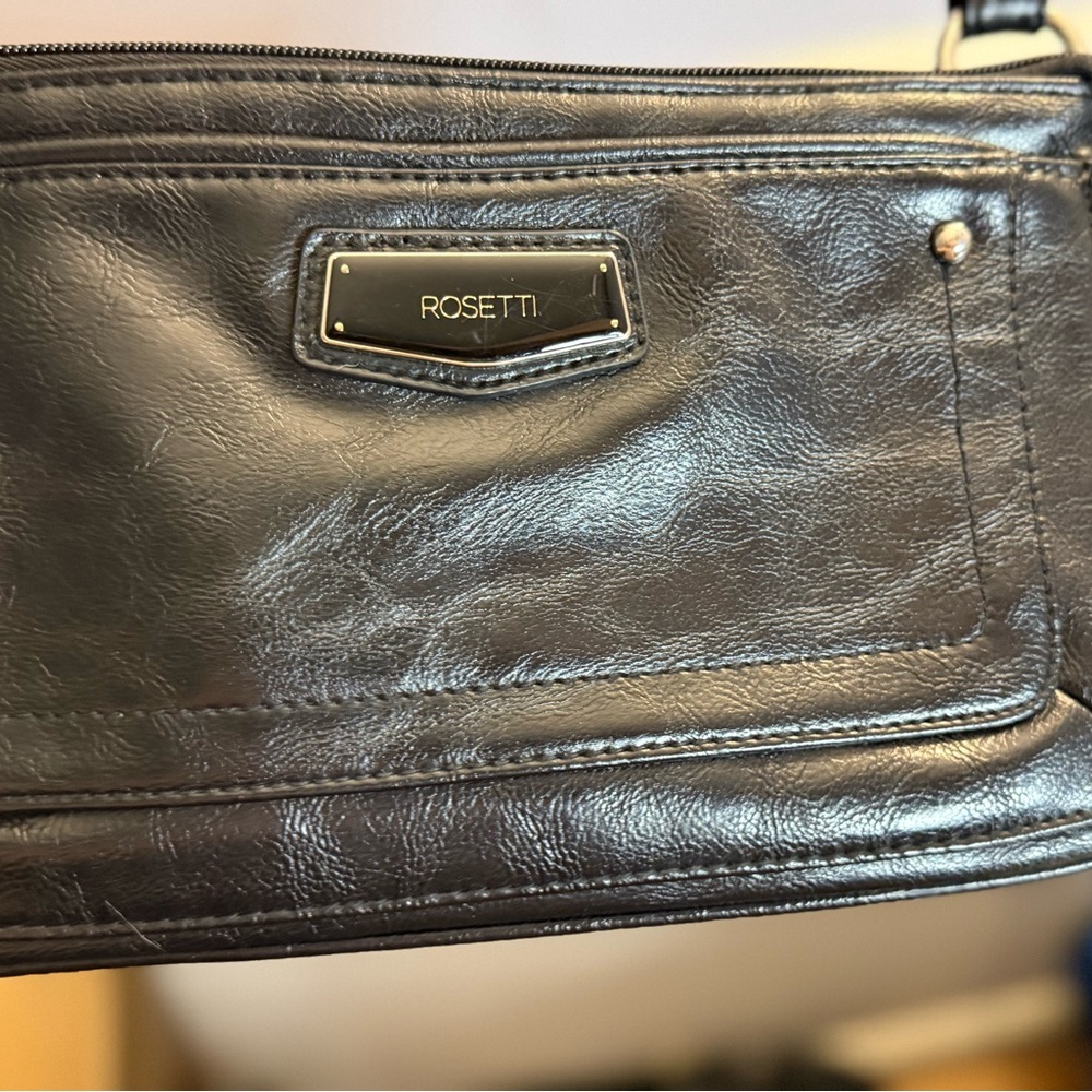 Rosetti Black Leather crossbody